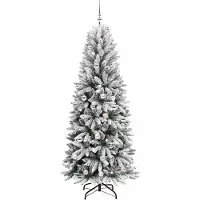vidaXL Sapin de Noël artificiel avec 300 LED avec support Blanc 210 cm