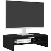 vidaXL Support pour écran en chêne noir 42 x 24 x 13 cm bois composite