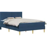vidaXL Cadre de lit bleu 140 x 200 cm Polyester