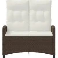 vidaXL Banc de jardin avec coussins marron et crème 105 x 60 x 112 cm