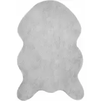 vidaXL Tapis antidérapant en fourrure synthétique Olite Gris 60 x 90 cm Polyester