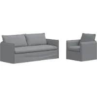 vidaXL Ensemble de canapés , 2 pièces, gris clair, 196 x 82 x 85 cm, tissu