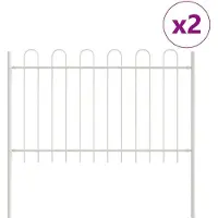 vidaXL Clôture de jardin 2 pièces Blanc 3,4 x 0,8 m Acier thermolaqué