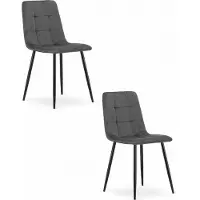 Leobert Chaise Valora KARA Gris Foncé x2 - Lot de 2 chaises grises aux tons doux