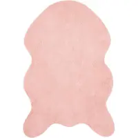 vidaXL Tapis en Fourrure artificielle de lapin Olite Rose 80 x 120 cm Polyester