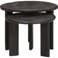 vidaXL Tables basses gigognes, lot de 2, blanc, bois massif de manguier