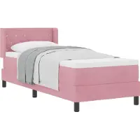 vidaXL Lit boxspring avec tête de lit rose 200 x 80 cm, velours