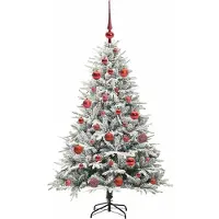 vidaXL Sapin de Noël artificiel pré-éclairé avec set de boules Vert