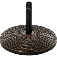 Outsunny Support de parasol en rotin de couleur bronze de 25 kg \u00d853 x 30 cm