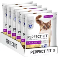 Perfect Fit Antihairball 1+ 6x750 g Aliment sec complet pour chats adultes, riche en poulet
