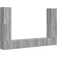 vidaXL Meuble TV 8 pièces Bois gris Sonoma