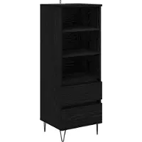 vidaXL Highboard noir imitation chêne 40 x 36 x 110 cm Matériau dérivé du bois
