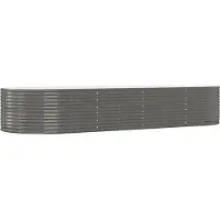 vidaXL Lit surélevé Gris 367x140x68 cm Acier revêtu par poudre