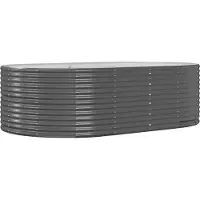 vidaXL Lit surélevé Anthracite 212x140x68 cm Acier revêtu par poudre