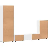 vidaXL Ensemble de meubles TV avec tiroirs FLORIN, 3 pièces, blanc, aggloméré