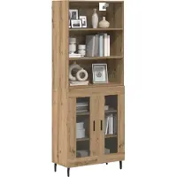 vidaXL Meuble haut, 2 pièces, chêne artisanal, 69,5 x 32,5 x 180 cm