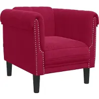 vidaXL Fauteuil rouge vin velours