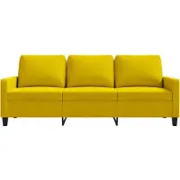 vidaXL Canapé à 3 places Jaune 180 cm Velours