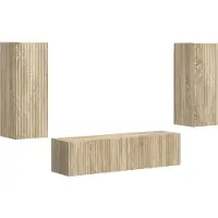 vidaXL Ensemble de meubles TV Fixé au mur 2 pcs Chêne Sonoma Bois composite