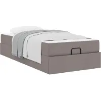 vidaXL Lit avec matelas, 2 pièces, tissu taupe