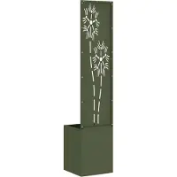 vidaXL Toile pare-vue jardin Floral vert olive 32 x 140 cm