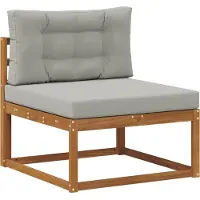 vidaXL Ensemble de canapés d'extérieur avec coussins 7 pièces Naturel et Gris clair