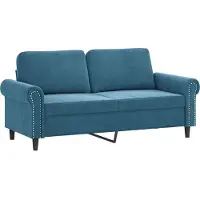 vidaXL Canapé 2 places bleu 140 cm velours