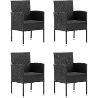 vidaXL Ensemble de jardin 5 pièces Poly rotin noir
