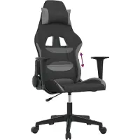 vidaXL Chaise de jeu Tissu noir et gris clair