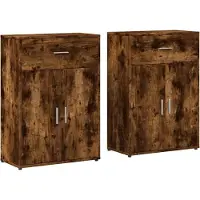 vidaXL Sideboards 2 pcs. Chêne fumé 60x30x84 cm Bois composite