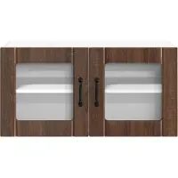 vidaXL Armoire murale en verre LUCCA, chêne brun, 80 x 31 x 40 cm, aggloméré