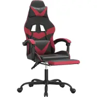 vidaXL Chaise de jeu avec repose-pieds noir et bordeaux similicuir