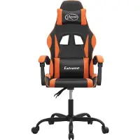 vidaXL Chaise de jeu noir et orange similicuir