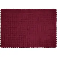 vidaXL Couverture en Fourrure de Lapin Synthétique Rouge Bordeaux