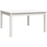 vidaXL Table de jardin blanche 82,5x82,5x45 cm pin massif