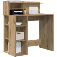 vidaXL Bureau , style artisan, bois imitation chêne, 90 x 48 x 101,5 cm