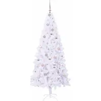 vidaXL Sapin de Noël artificiel avec 300 LED Blanc 210 cm PVC et Acier