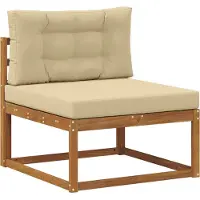 vidaXL Ensemble de canapés d'extérieur avec coussins 7 pièces Nature et Beige