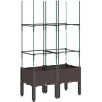vidaXL Jardinière avec treillis marron 80x40x142,5 cm PP