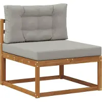 vidaXL Ensemble de canapés d'extérieur avec coussins 8 pièces Naturel et gris clair