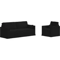 vidaXL Canapé 2 pcs Noir Mét¿¿