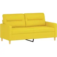 vidaXL Canapé 2 places jaune clair 140 cm Tissu