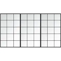 vidaXL Miroirs muraux 3 pcs noir 100x60 cm métal