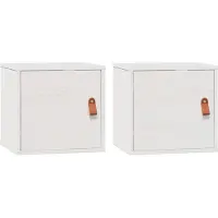 vidaXL Armoires murales 2 pcs Blanc 31,5x30x30 cm Bois de pin massif