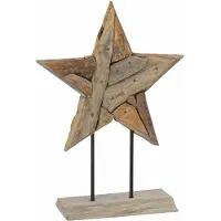 vidaXL Étoile de Noël Marron 45 x 5 x 60 cm Bois de teck massif