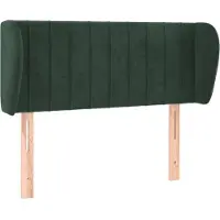 vidaXL Tête de lit avec oreilles vert foncé 183x23x78/88 cm velours