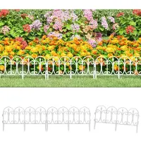 vidaXL Bordures de gazon 17 pcs. Blanc 10 m PP