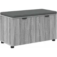 vidaXL Banc d'entrée avec coussin Gris Sonoma 80 x 38 x 46 cm