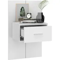 vidaXL Tables de chevet murales 2 pcs Blanc