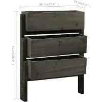 vidaXL Jardinière Pliable De Jardin Gris 60x14x75 Cm Bois De Sapin